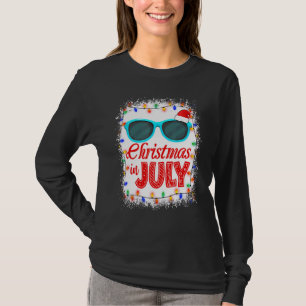 Camiseta Natal Em Julho Santa Hábitos Sunglass Verão Vaca