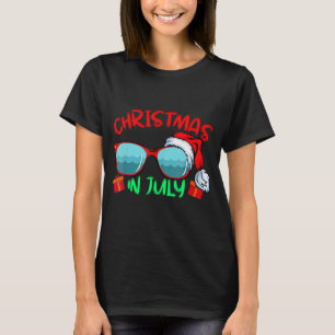 Camiseta Natal Em Julho Santa Hat Óculos De Sol Beac Verão