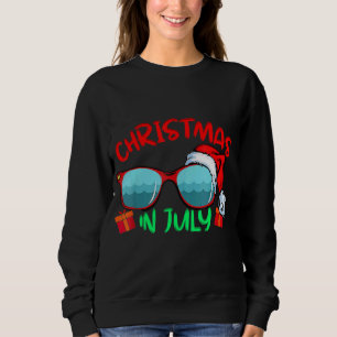 Camiseta Natal Em Julho Santa Hat Óculos De Sol Beac Verão