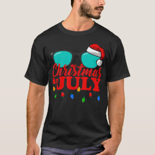 Camiseta Natal em julho Santa Hat Óculos de sol Verão Cele