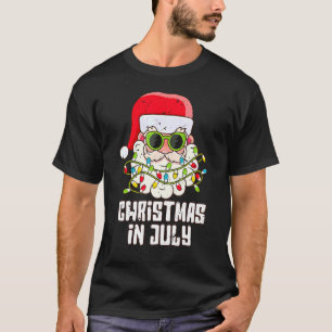 Camiseta Natal Em Julho Santa Hat Sunglass Beach Sume