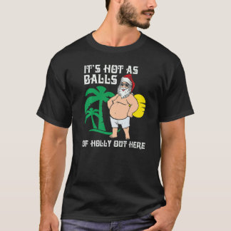 Camiseta Natal Em Julho Santa Quente Verão Natal Fofo Uva