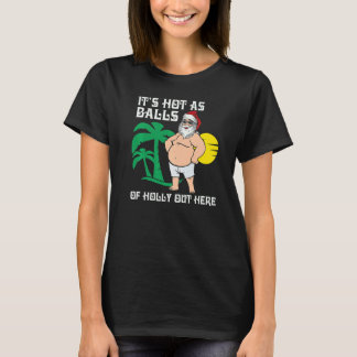 Camiseta Natal Em Julho Santa Quente Verão Natal Fofo Uva
