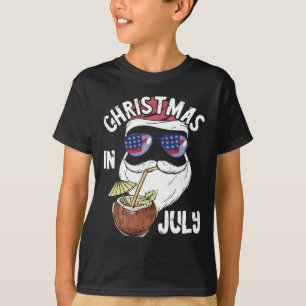 Camiseta Natal Em Julho Summer Santa Havaiano Coco Dri