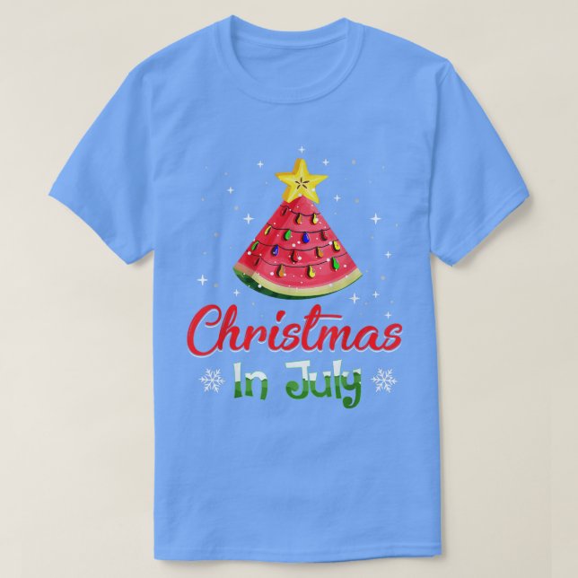 Camiseta Natal em julho Sumo de Árvore de Natal de Melancia (Frente do Design)