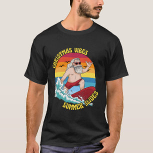 Camiseta Natal Em Julho Surfando Papai Noel