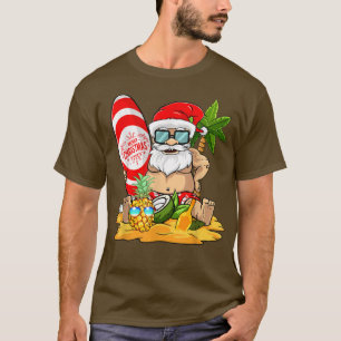 Camiseta Natal Em Julho Surfando Papais noeis Engraçados Ve