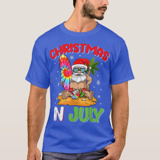 Camiseta Natal Em Julho Tie Dye Papais noeis Férias De Verã