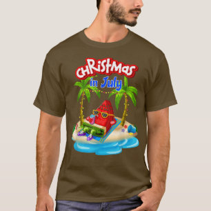 Camiseta Natal Em Julho Vacinação Da Melancia Funny Vintag
