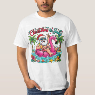 Camiseta Natal em Julho Verão Papai Noel Praia PNG