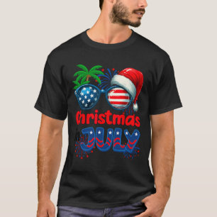 Camiseta Natal Em Julho Verão Praia Havaí Santa EUA Fl