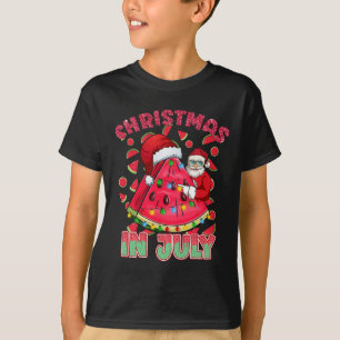 Camiseta Natal Em Julho Xmas Melancia Papai Noel Praia Féri