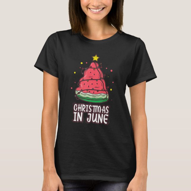 Camiseta Natal Em Junho Com Luzes De Melancia Verão B (Frente)