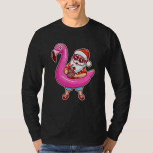 Camiseta Natal Em Papais noeis De Julho Flamingo Summer Hav