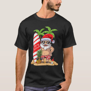 Camiseta Natal Em Papais noeis De Julho O Surfe No Havaí So
