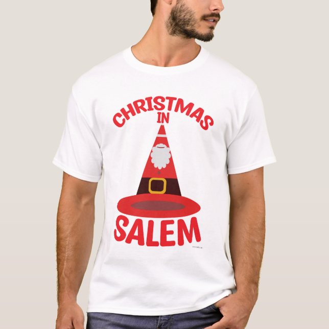 Camiseta Natal em Salem New England Holiday Viagem (Frente)