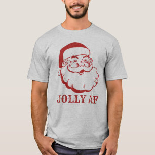 Camiseta Natal engraçado alegre de Papai Noel AF do vintage