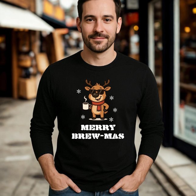 Camiseta Natal Engraçado de Rena de Café (Criador carregado)