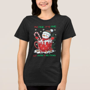 Camiseta Natal engraçado do boneco de neve derretendo