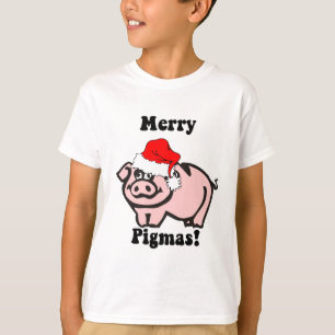 Camiseta Natal engraçado do porco