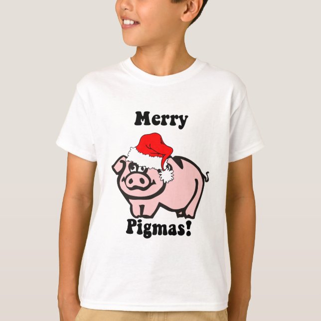 Camiseta Natal engraçado do porco (Frente)