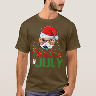 Camiseta Natal Engraçado Em Julho Papais noeis Bola De Fute