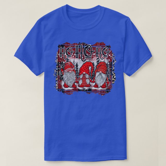 Camiseta Natal Engraçado Gnomos HO HO HO Snow e Natal (Frente do Design)