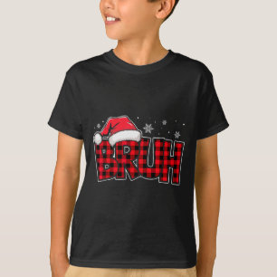 Camiseta Natal Engraçado Plaid Vermelho Adolescentes Menino