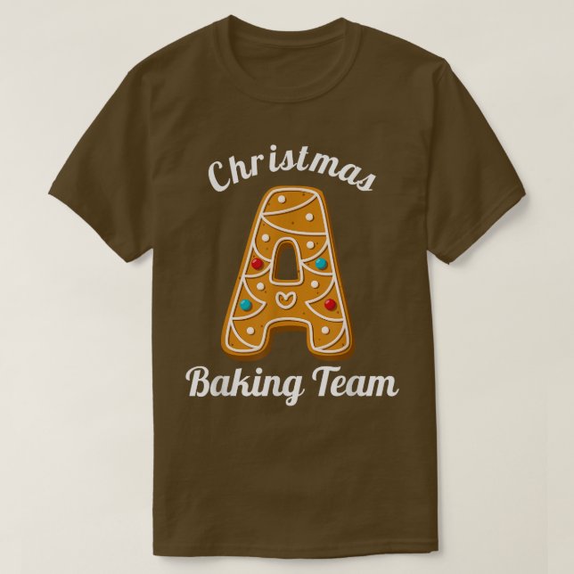 Camiseta Natal - Equipe Baking - Letra A Feriado Correspond (Frente do Design)
