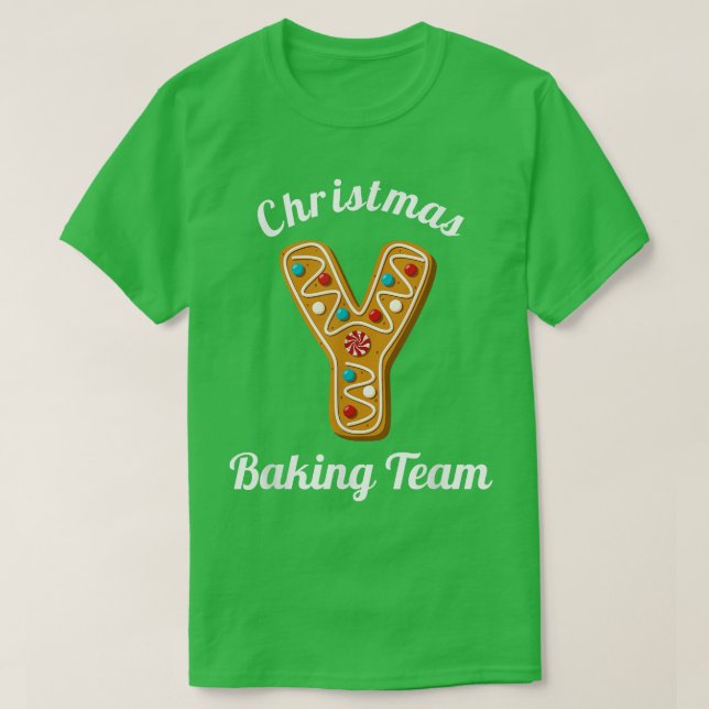 Camiseta Natal - Equipe Baking - Letra Y Feriado Correspond (Frente do Design)
