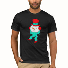 Camiseta Natal Escuro Snowman Tunes Christmas