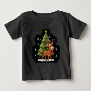 Camiseta "Natal Espumante: Árvores, Reindeer e Estrelas Des
