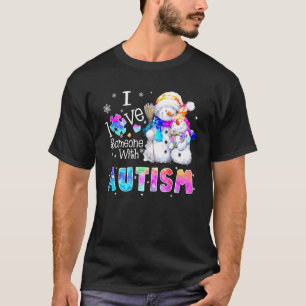 Camiseta Natal Eu Amo Alguém Com Suporte à Conscientização 