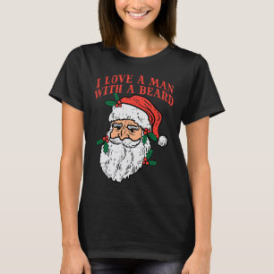 Camiseta Natal Eu Amo Homem Com Barba Papai Noel Divertido 