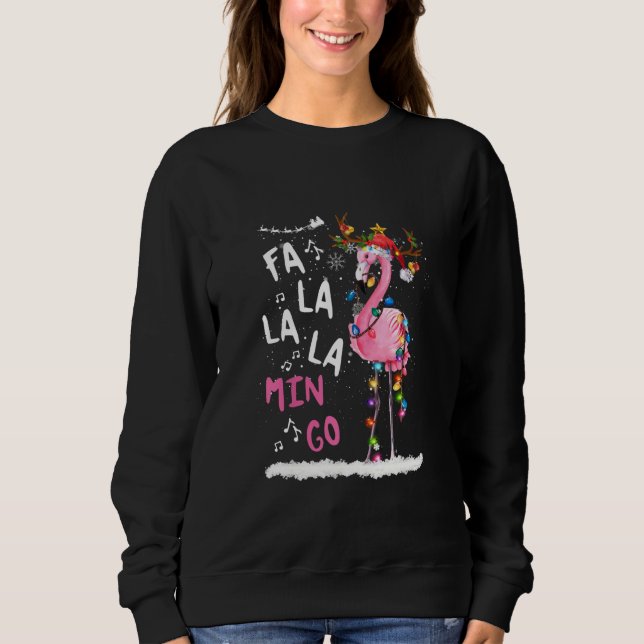 Camiseta Natal - Fa-La-La-Mingo Flamingo Com Natal (Frente)