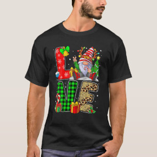Camiseta Natal Família Gnome Para Mulheres Homens AMO Gnome