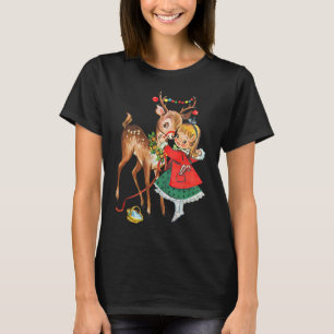 Camiseta Natal Familiar Antigo dos Anos 50 Retro