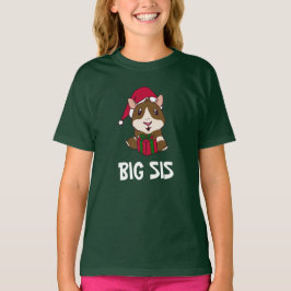 Camiseta Natal Familiar Guiné Porco Big Sis Personalizar