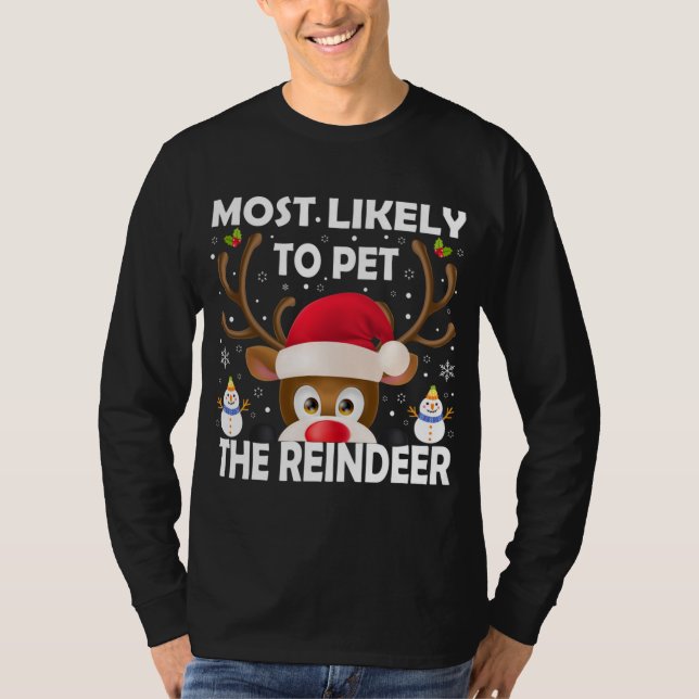 Camiseta Natal Familiar Mais Provável Para Pet Da Rebelde X (Frente)