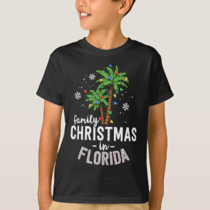 Camiseta Natal Familiar Na Praia De Palmeiras Da Flórida