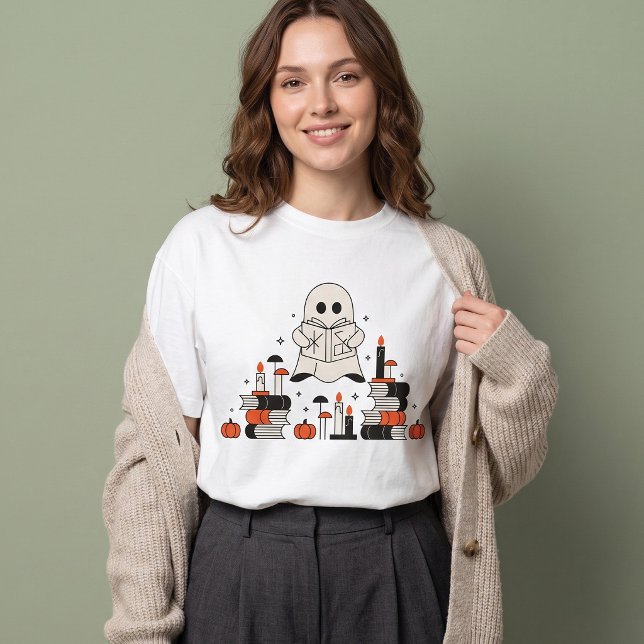 Camiseta Natal Fantasma Leitor Halloween (Criador carregado)