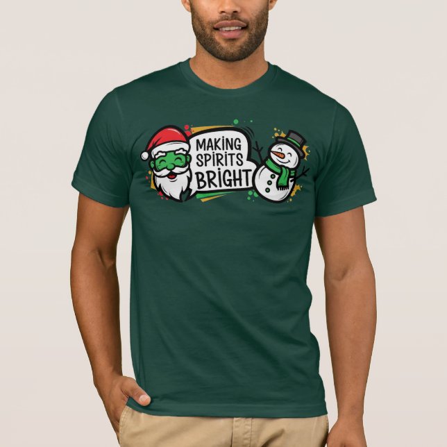 Camiseta Natal Fazendo Espíritos Brilhantes (Frente)