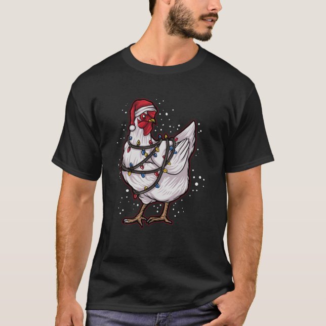 Camiseta Natal Feio Aves de Capoeira Xmas Fome de Frango (Frente)