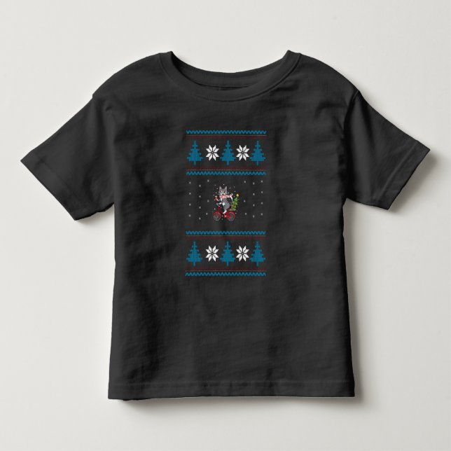 Camiseta Natal Feio de Bicicleta de Gato (Frente)