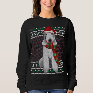 Camiseta Natal Feio de Santa Hat do Xmas Bedlington Terrier