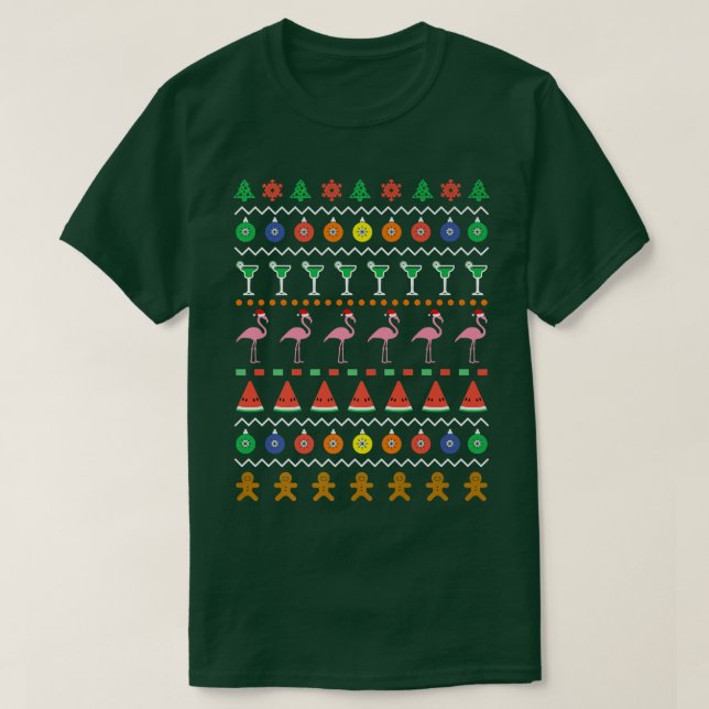 Camiseta Natal Feio E Suado No Flamingo De Julho (Frente do Design)