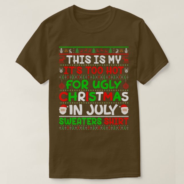 Camiseta Natal feio em julho Suadores de Praia Havaiana (Frente do Design)