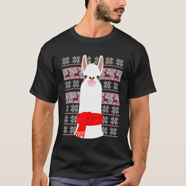 Camiseta Natal Feio Llama Festa de Natal Perfeita (Frente)