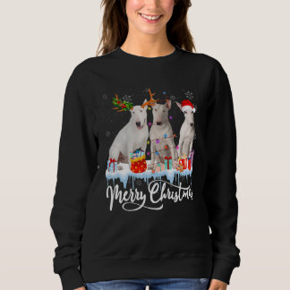 Camiseta Natal Feliz Bull Terrier Cachorro Papai Noel Luz R
