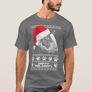 Camiseta Natal Feliz das Festas Felizes Bull Terrier